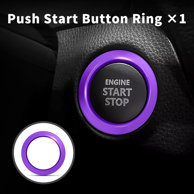Polodunn for 2020-2025 2026 Toyota Corolla & 2022-2025 2026 Corolla Cross Accessories, 4pcs Aluminum Alloy Knob Cover Trim Set - Rearview Mirror Switch, AC & Push Start (Purple) - Image 5